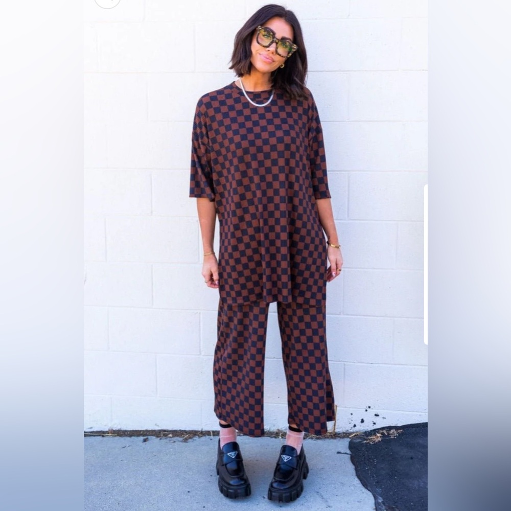 Dressed in LALA Checkered Brown and Black Women's play suit